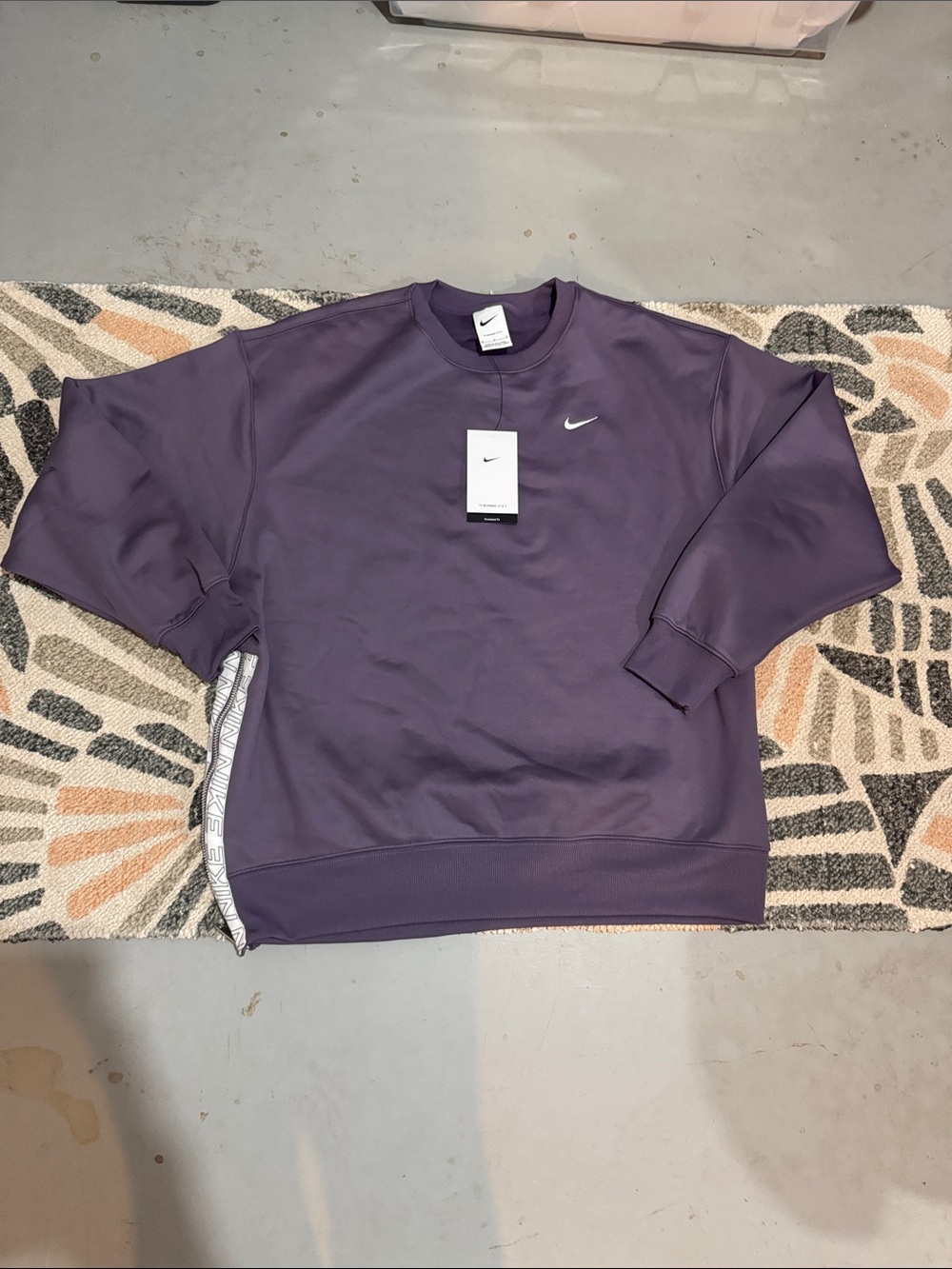 Nike Men's Deep Purple Crewneck Sweatshirt with Swoosh